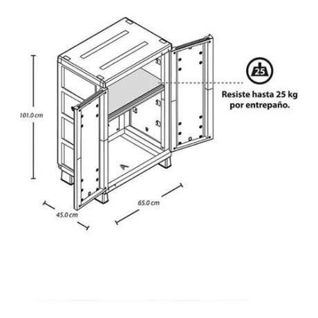 Armario de 2 puertas y 2 estantes Rimax Baru Armario de 2 puertas y 2 estantes Rimax Baru