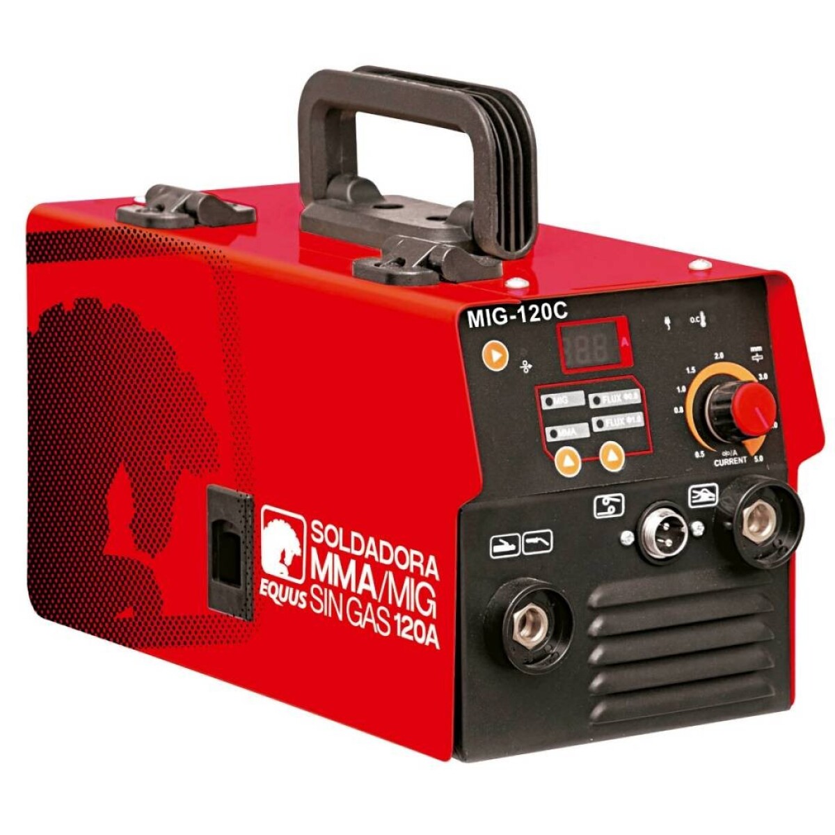 Soldadora Inverter Digital Equus MIG-120C 120A - ROJO 