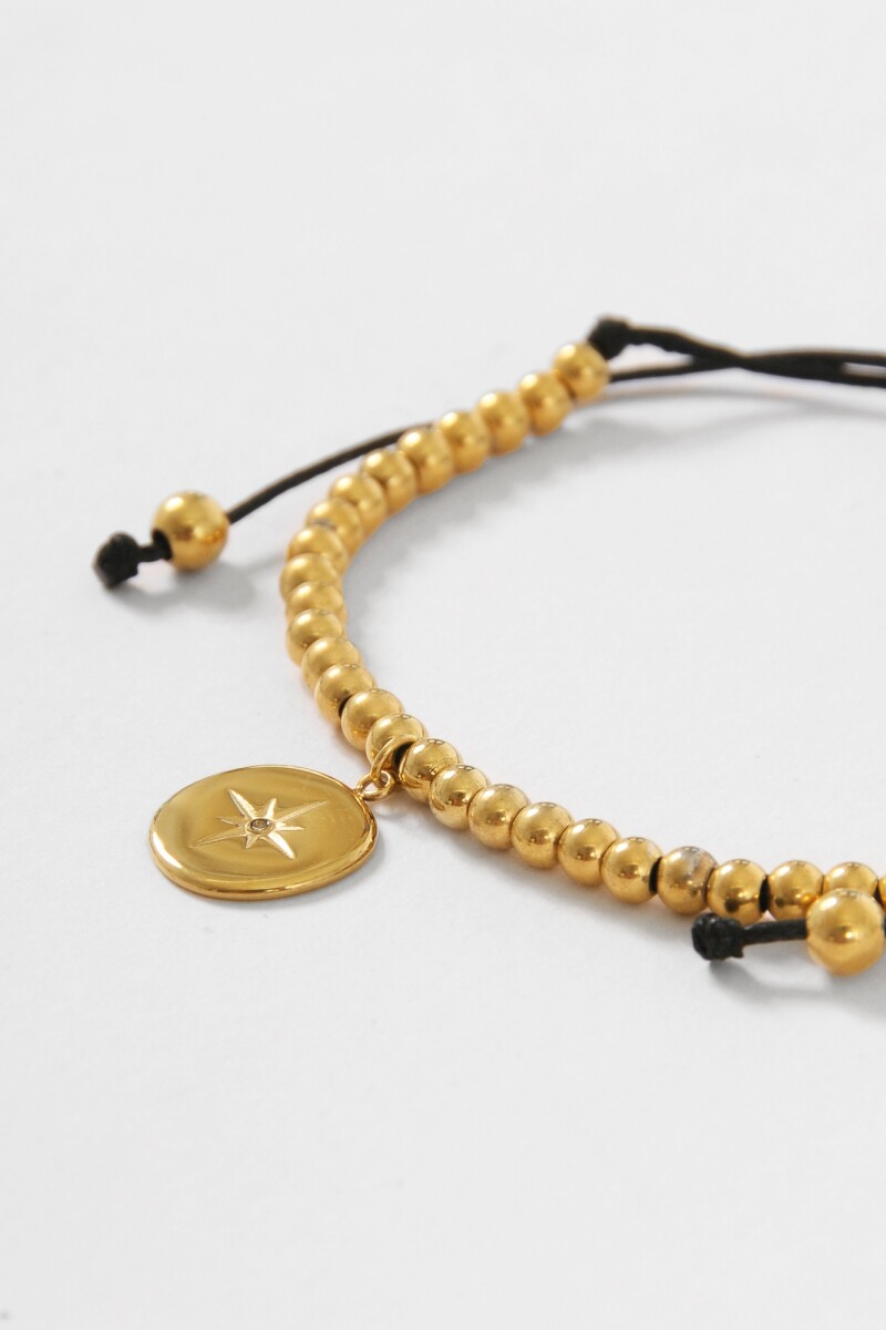 Pulsera acero ajustable dije dorado
