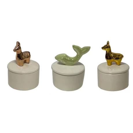 ALHAJERO CERAMICA BLANCA CILINDRICO CON TAPA 7X4CM 24381 ALHAJERO CERAMICA BLANCA CILINDRICO CON TAPA 7X4CM 24381