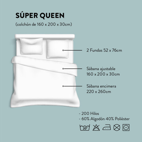 Juego Sábanas Cannon Super Queen de 200 Hilos Polialgodón Temps