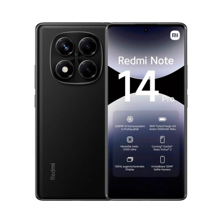 XIAOMI REDMI NOTE 14 PRO 4G 256/8 XIAOMI Redmi Note 14 Pro 4G 6,67' 256GB 8GB RAM Cámara 200Mpx - Black