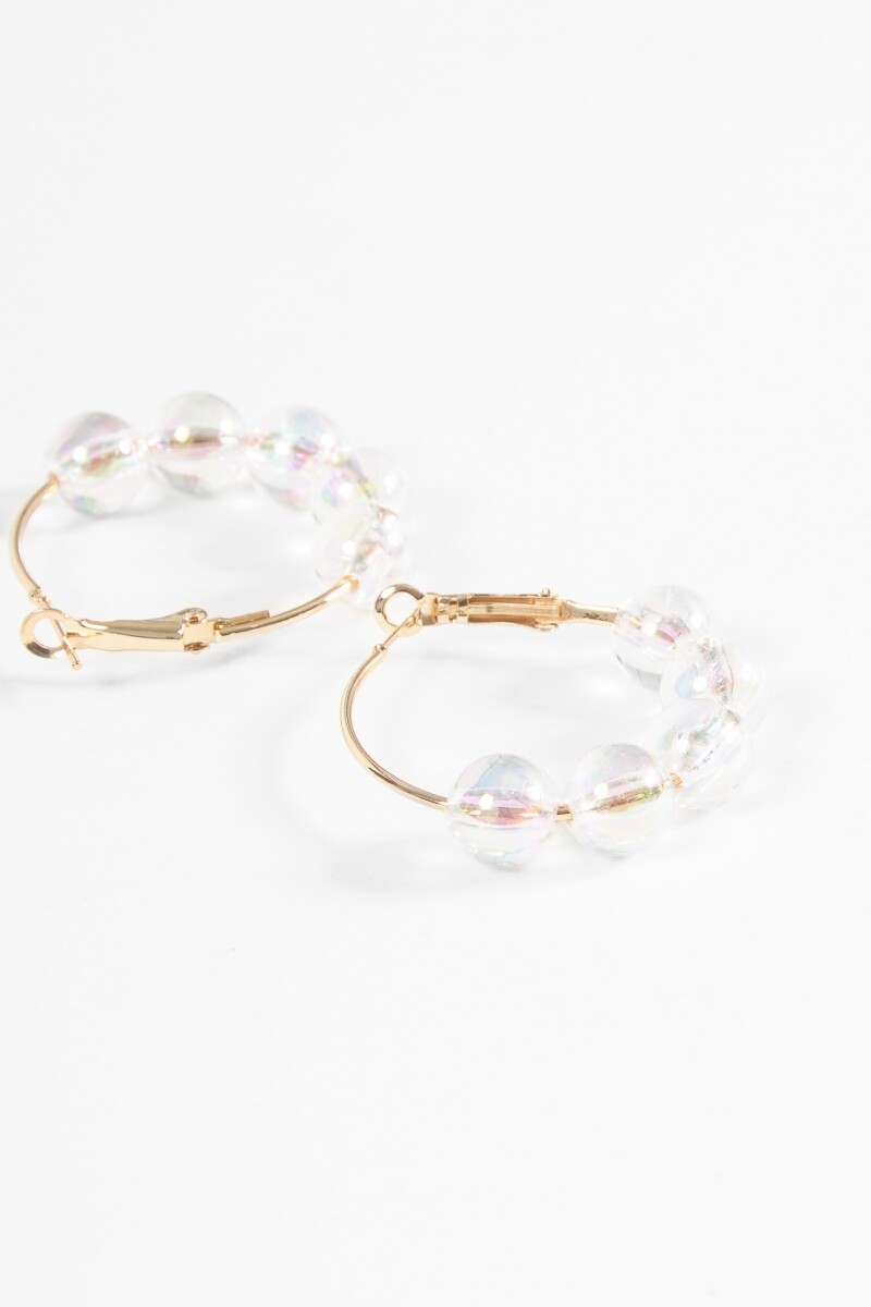 Aros borlas acrílico dorado