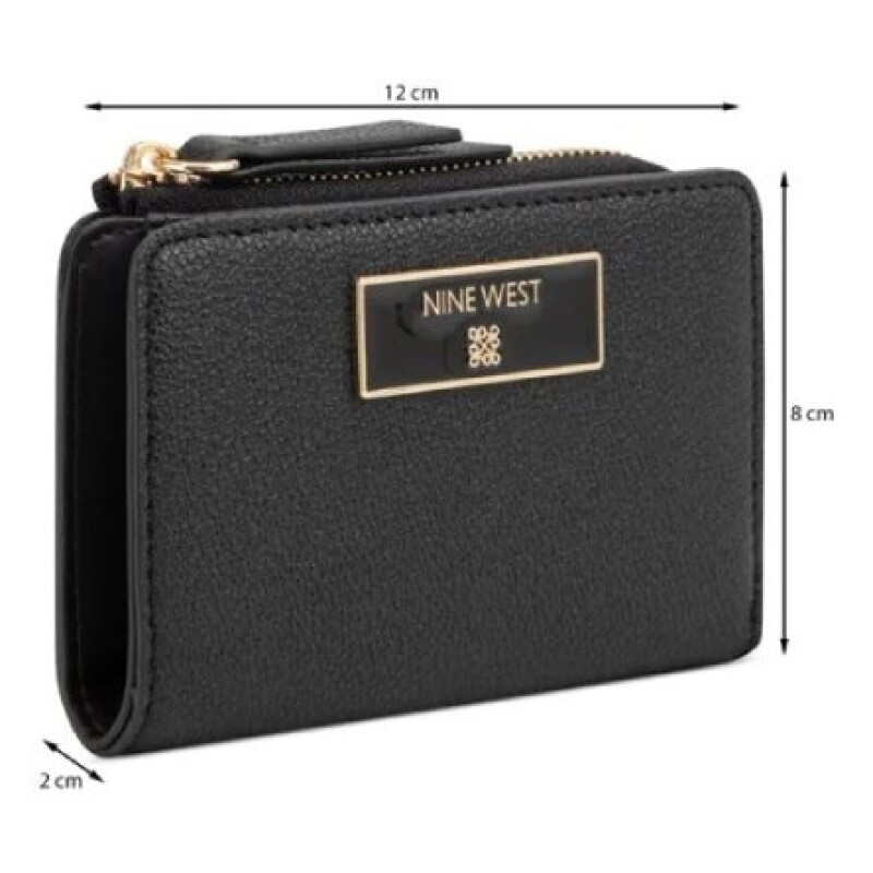 Small Leather Goods Mary Zip Around Card Case Cement Black