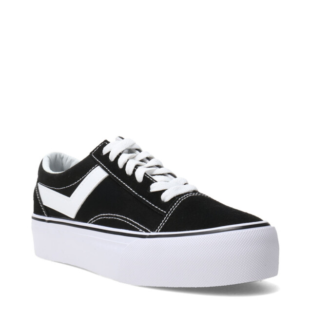 Championes de Mujer PONY Plataforma Casual Negro - Blanco