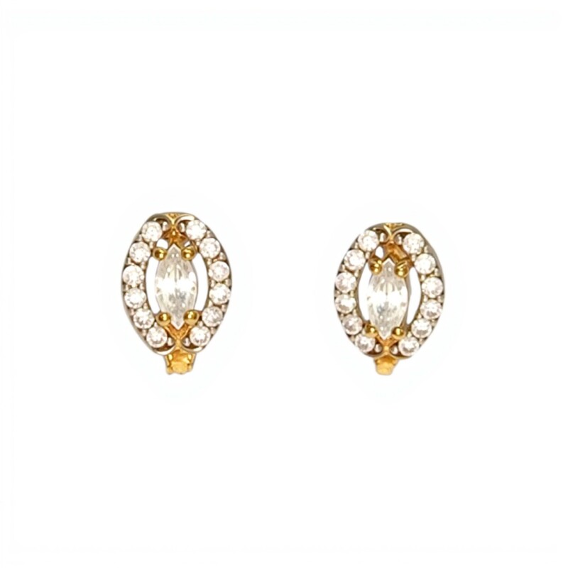 Caravanas Halo de oro - Oro bajo - Zirconia- CA8076 sinpiedra