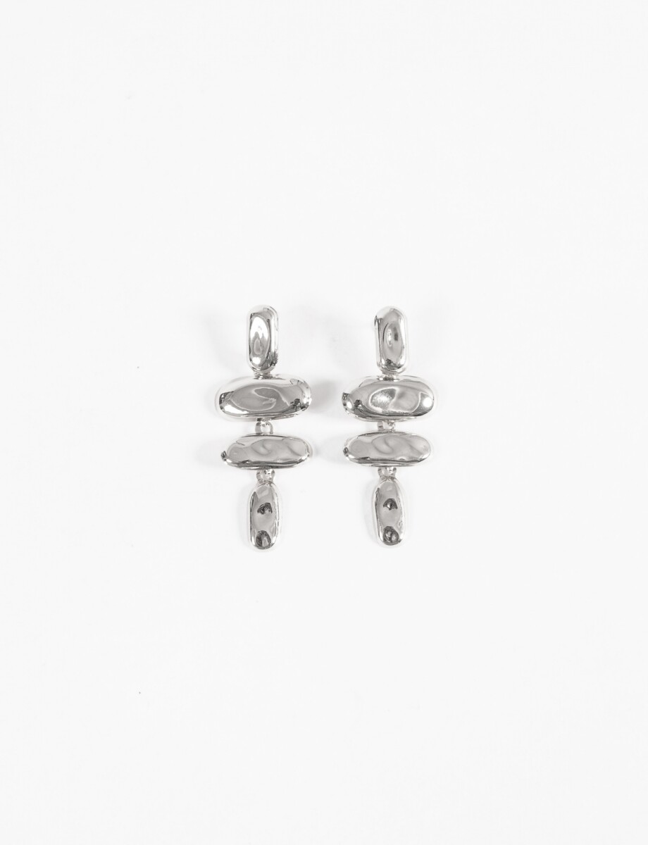 Caravanas largas metallic - plateado 
