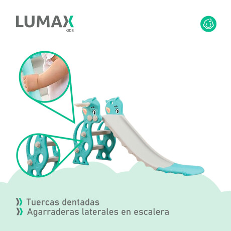 Tobogán Infantil Plástico Plegable Con Extensión Celeste/Gris