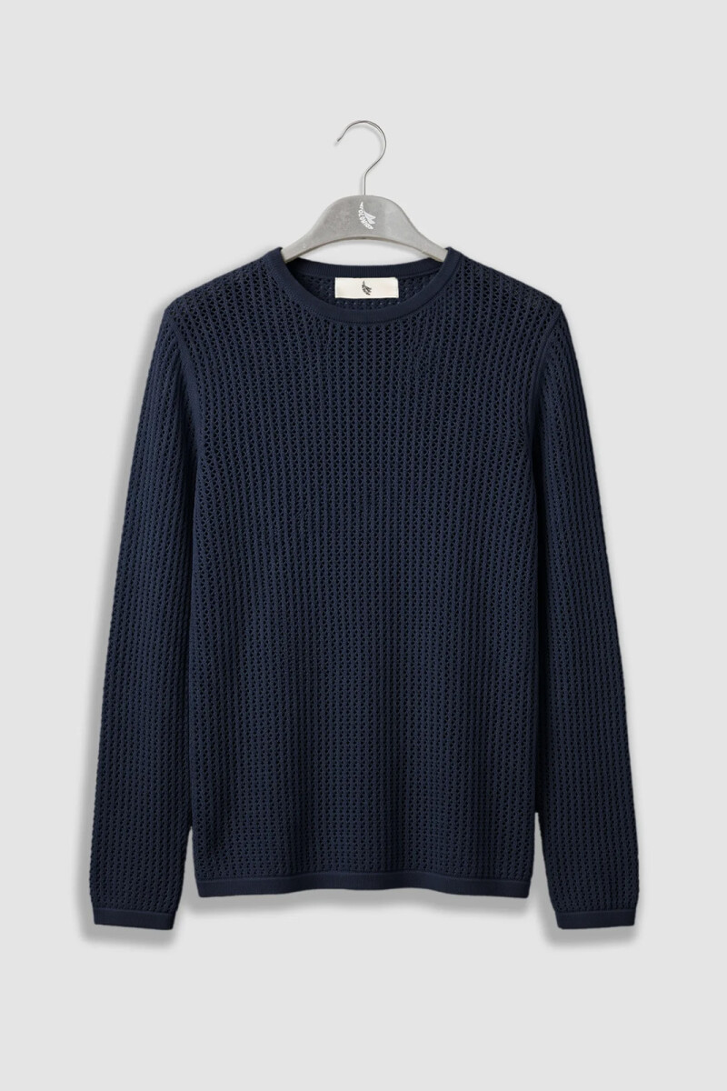 LONG SLEEVE KNITTED SHIRT Navy