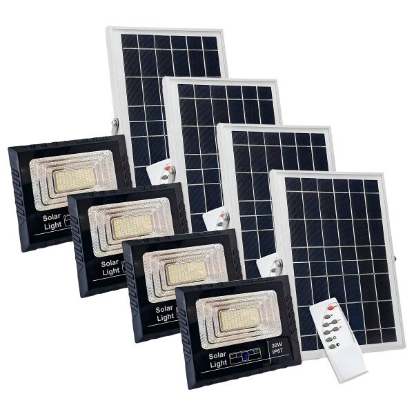 Foco Solar Reflector Led 30w Panel Exterior Luz Fria X4 Unidades Foco Solar Reflector Led 30w Panel Exterior Luz Fria X4 Unidades