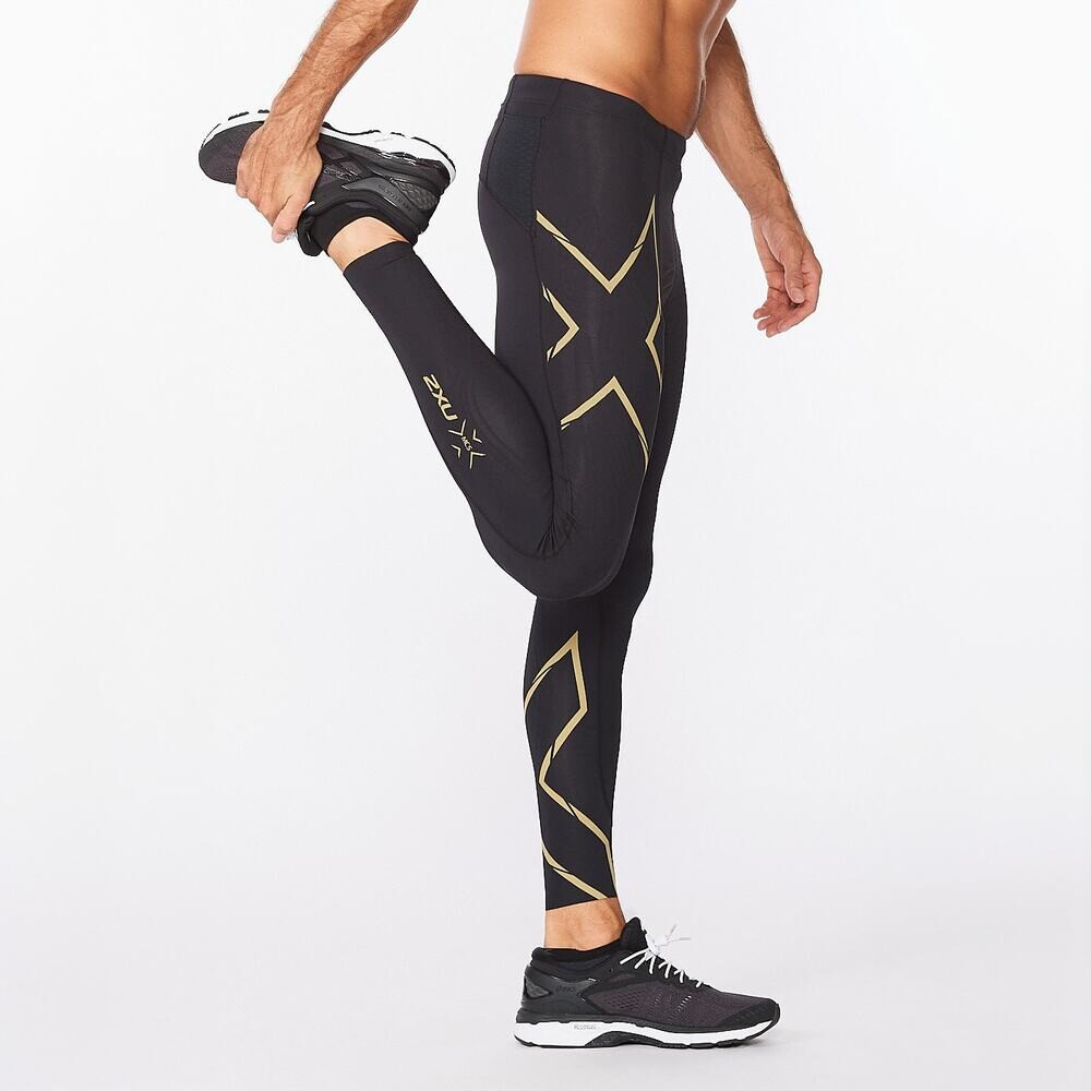 Light Speed Compression <br /> Tights - Hombre Black/gold Reflective