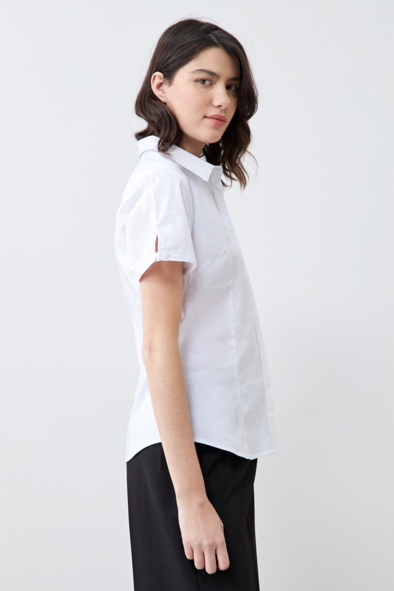 Camisa clásica manga corta blanco