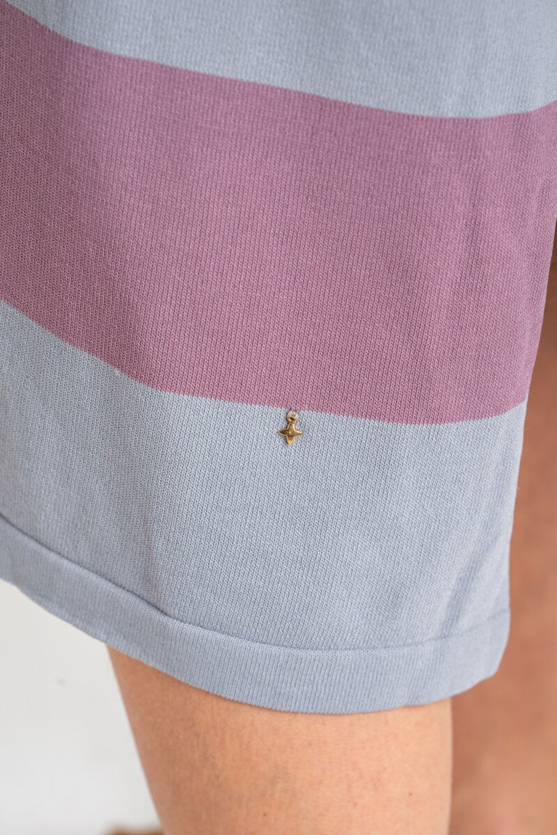 Vestido Tejido A Rayas Lavanda