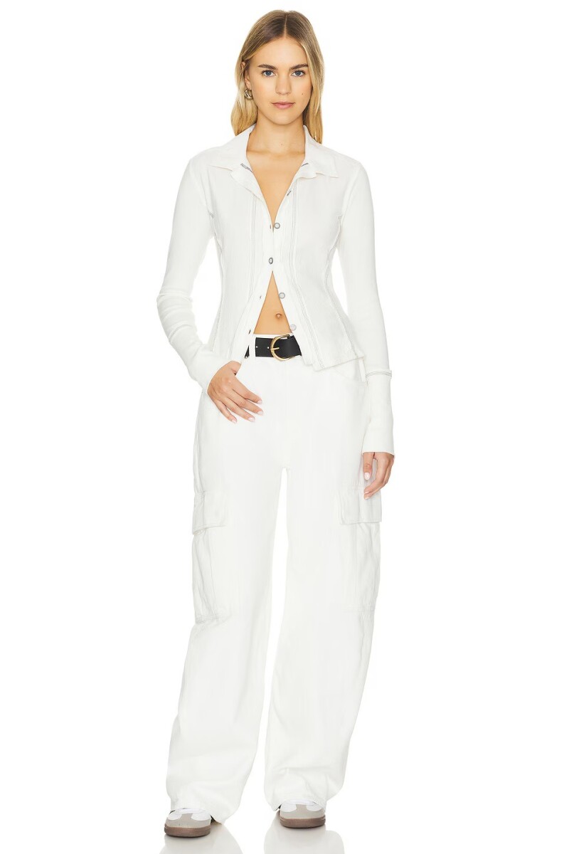 TINY WOVEN TOP Blanco