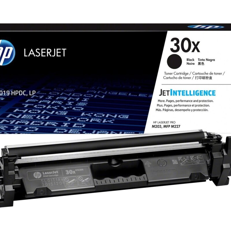 HP 30X - Negro - original - LaserJet - cartucho de tóner (CF230X) - para LaserJet Pro M203d, M203dn, M203dw, MFP M227fdn, MFP M2 HP 30X - Negro - original - LaserJet - cartucho de tóner (CF230X) - para LaserJet Pro M203d, M203dn, M203dw, MFP M227fdn, MFP M2