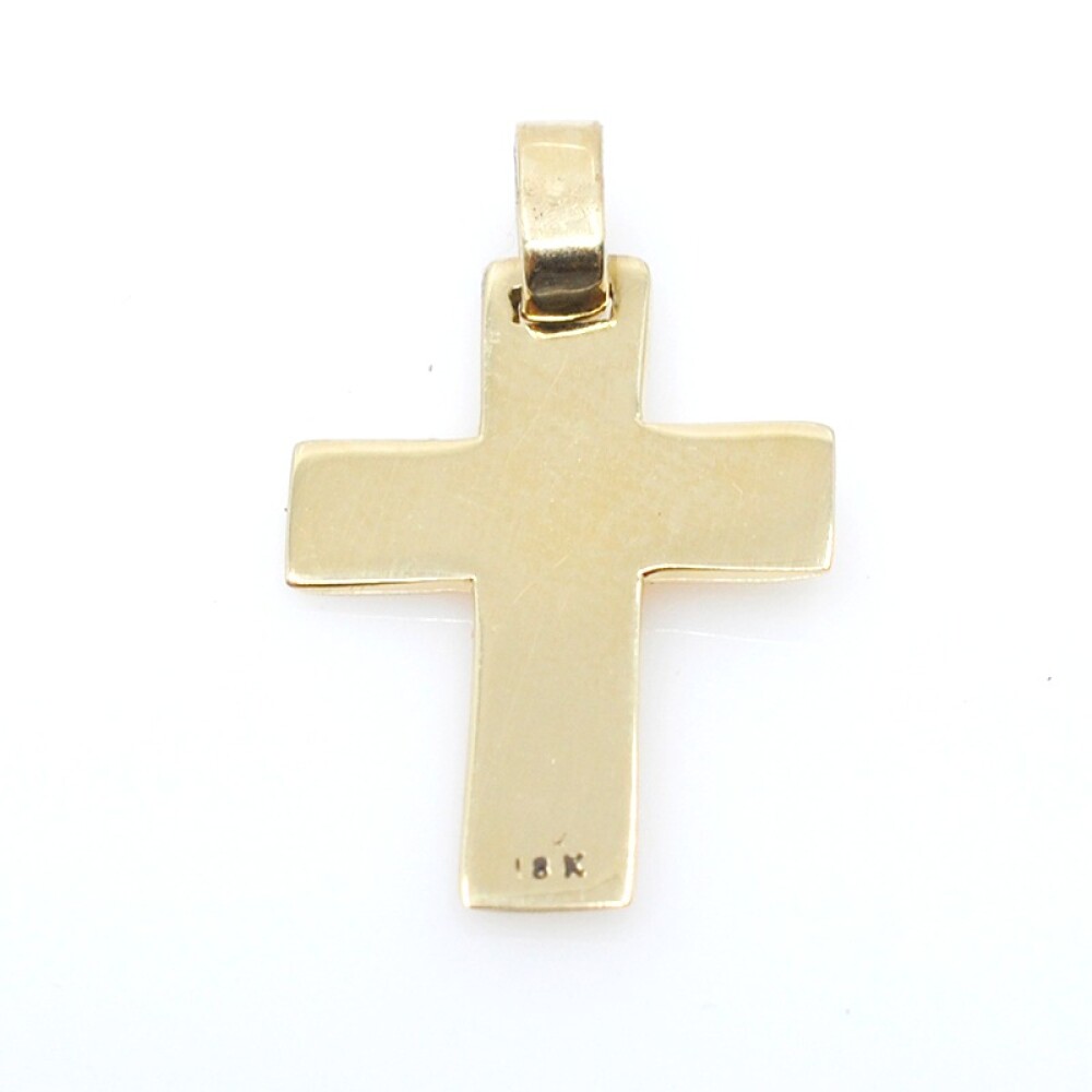 Cruz en oro 18k bombe. Medidas 2 x 1,5mm aproximadamente Cruz en oro 18k bombe. Medidas 2 x 1,5mm aproximadamente