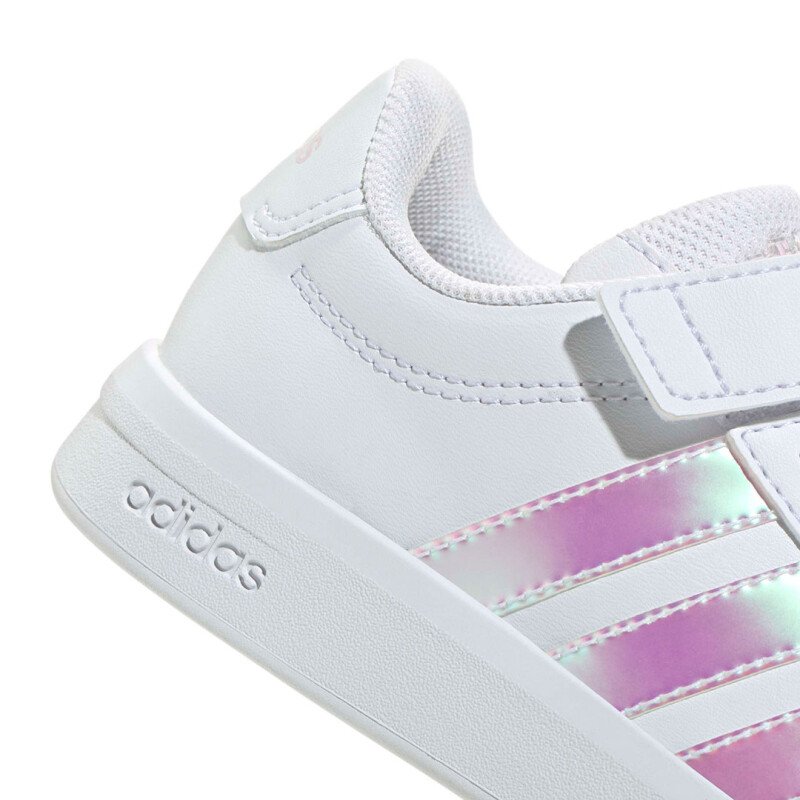 Championes de Niños Adidas Grand Court 3.0 Velcro Blanco - Rosado