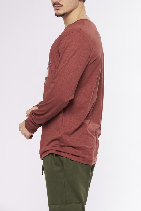 T-SHIRT ML CREATE DIXIE Bordeaux