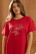 Remera con Serigrafía. Rojo