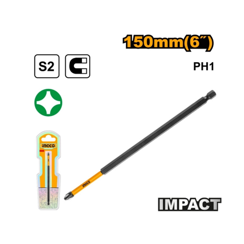 PUNTA DE ATORNILLADOR DE IMPACTO 6´´ INGCO SDBIM71PH1150 PUNTA DE ATORNILLADOR DE IMPACTO 6´´ INGCO SDBIM71PH1150