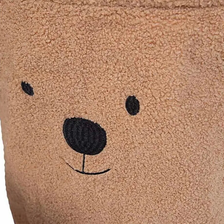 Cesto Osito Canasto Infantil Organizador de Peluche con Asas Marrón