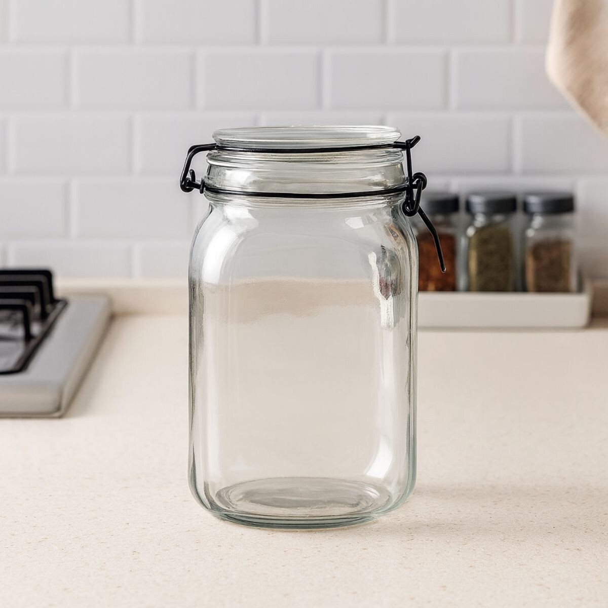 Recipiente de vidrio hermético 1,5 Lts - TRANSPARENTE 