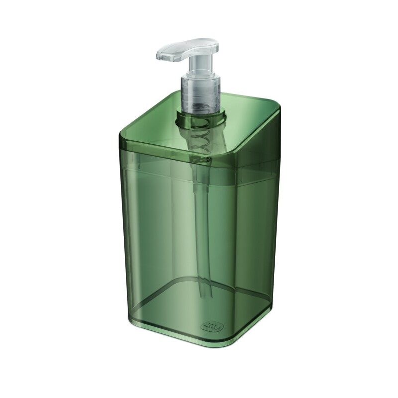 Dispensador de jabón 350ml NEGRO TRASLÚCIDO