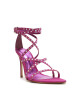 Sandalia Taco Alto Fino Fucsia Brillos U