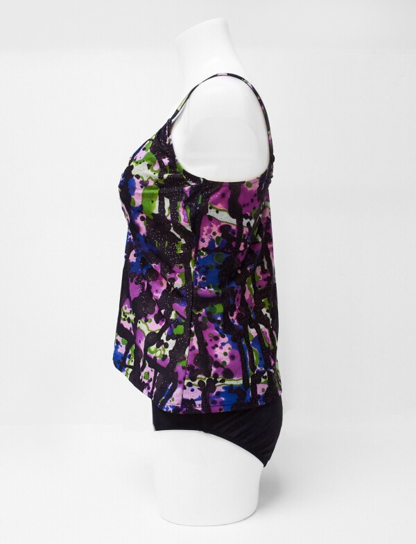 Tankini Estampado NEGRO/VIOLETA