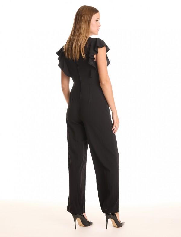 Enterito Crepe Manga Volado NEGRO