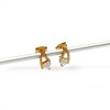 Caravanas colgantes corazón- Oro bajo - Zirconia - CA8065 conpiedra