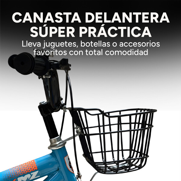 Bicicleta Infantil XMZ Rodado16 Canasto Parrilla Guardabarro Verde 1