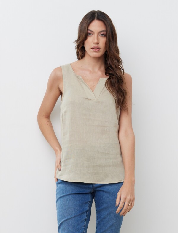 Musculosa Lino OLIVA