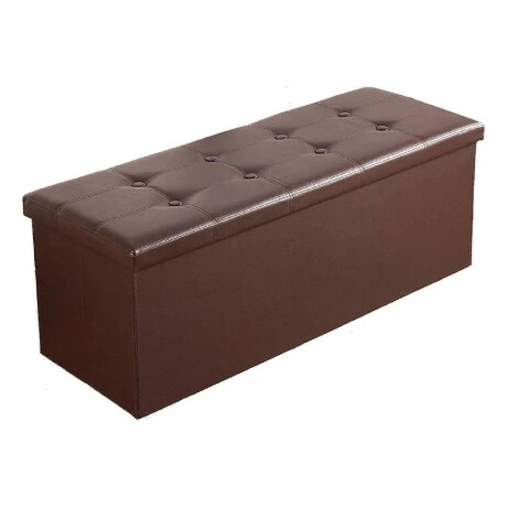 Puff Baúl Lumax Plegable 75x38 cm Organizador Living Dormitorio Marron