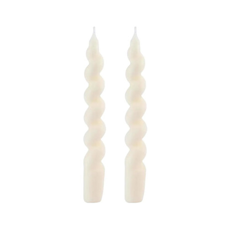 Set De 2 Velas Torneadas Largas Blanca