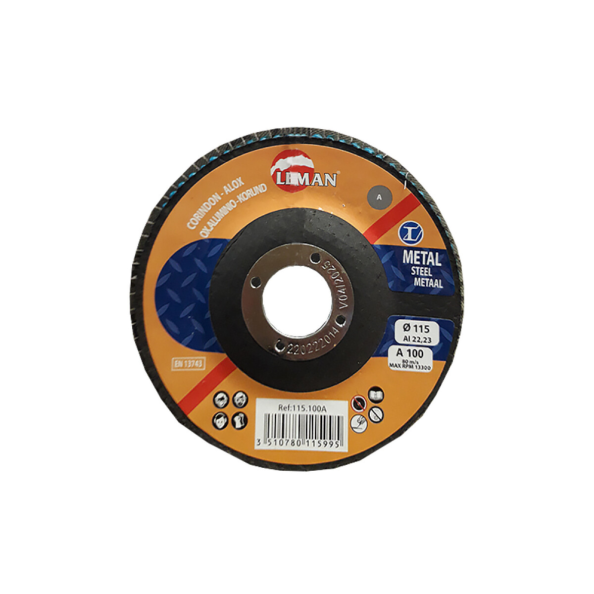 Disco FLAP ox aluminio 115x22.23mm GR100 - REF176 