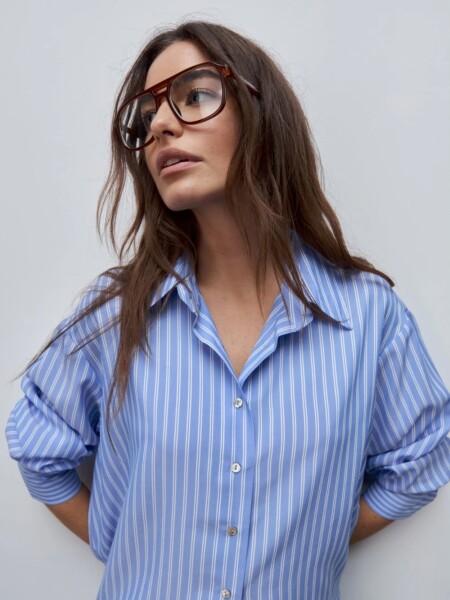 CAMISA D.CASSIN DANAE M.L AZUL