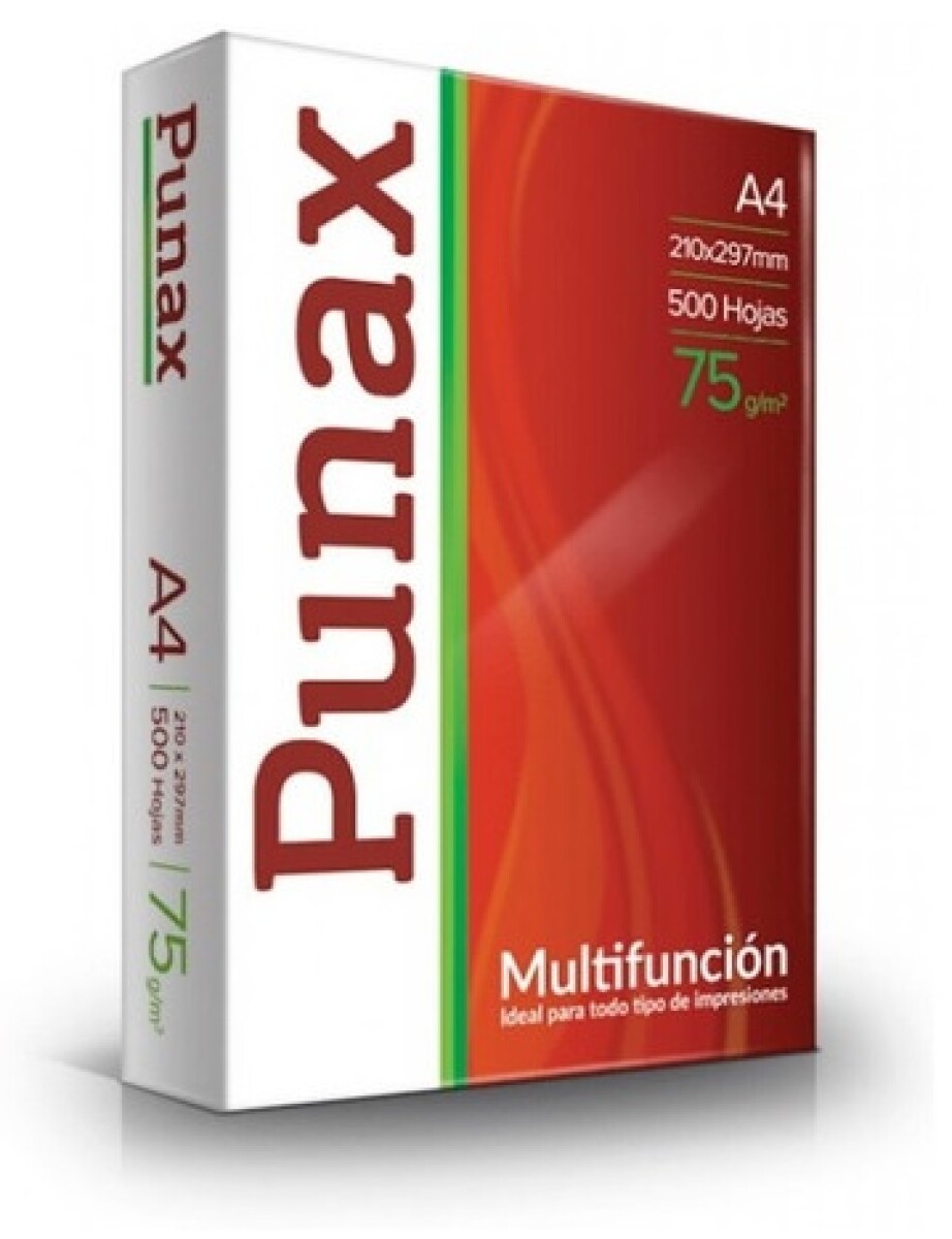 Resma de hojas A4 x500 PUNAX 75G ECO 100% LIBRE ARBOL 