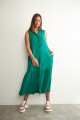 Maxi vestido de lino verde