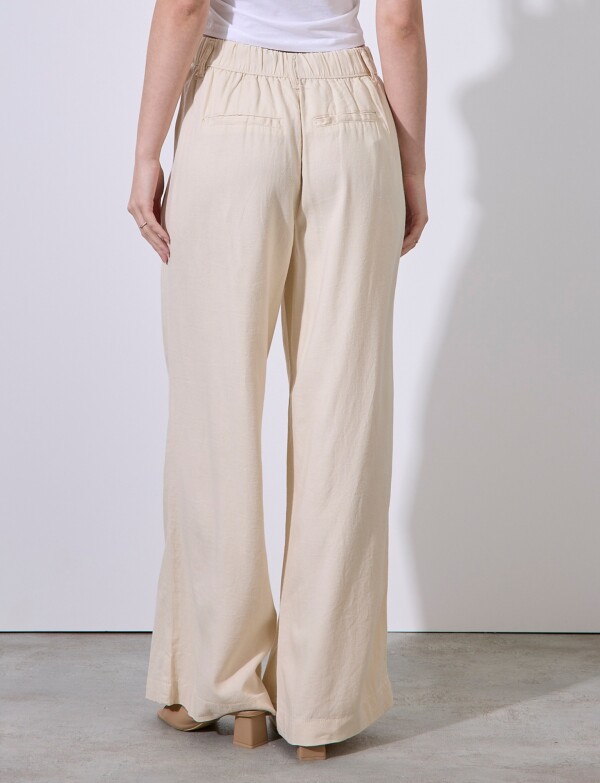 Pantalon Lino Wide BEIGE