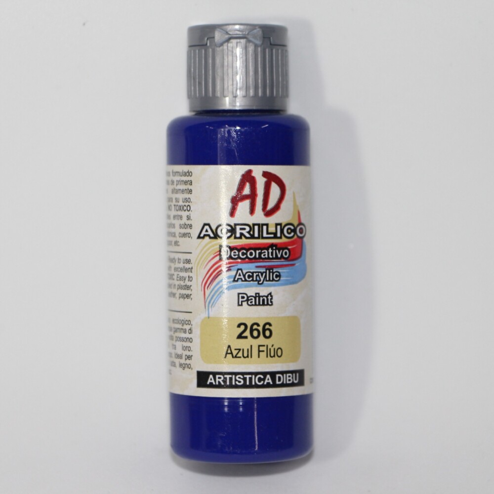 PINTURA ACRILICA ARTISTICA DIBU 60 ML. DIFERENTES COLORES COLOR AZUL FLUO 266