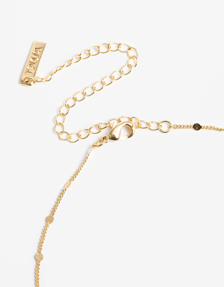 Cadena Corta con Dije Cubic zirconia Collar Luna Con Cubic Zirconia - Dorado