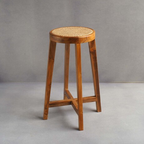 BUTACA BAR RATTAN-Y-MADERA NATURAL-BEIGE VIVIAN