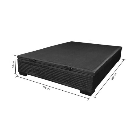 Base para Sommier Colchon Baul 2 Plazas - 138 x 188 x 35 cm - Estructura Madera Maciza - Negro Base para Sommier Colchon Baul 2 Plazas - 138 x 188 x 35 cm - Estructura Madera Maciza - Negro