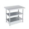 Mesa de Trabajo Inox. 1.8 m con 2 estantes inferiores Perpetua Mesa de Trabajo Inox. 1.8 m con 2 estantes inferiores Perpetua