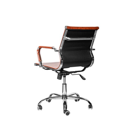 SILLA DE ESCRITORIO SIMIL-CUERO MARRON D-101