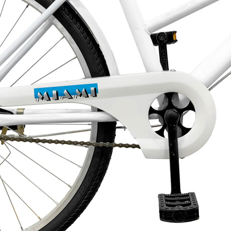 Bicicleta Paseo Expert Miami Dama Rodado 26 + Bolso + Parrilla Blanco