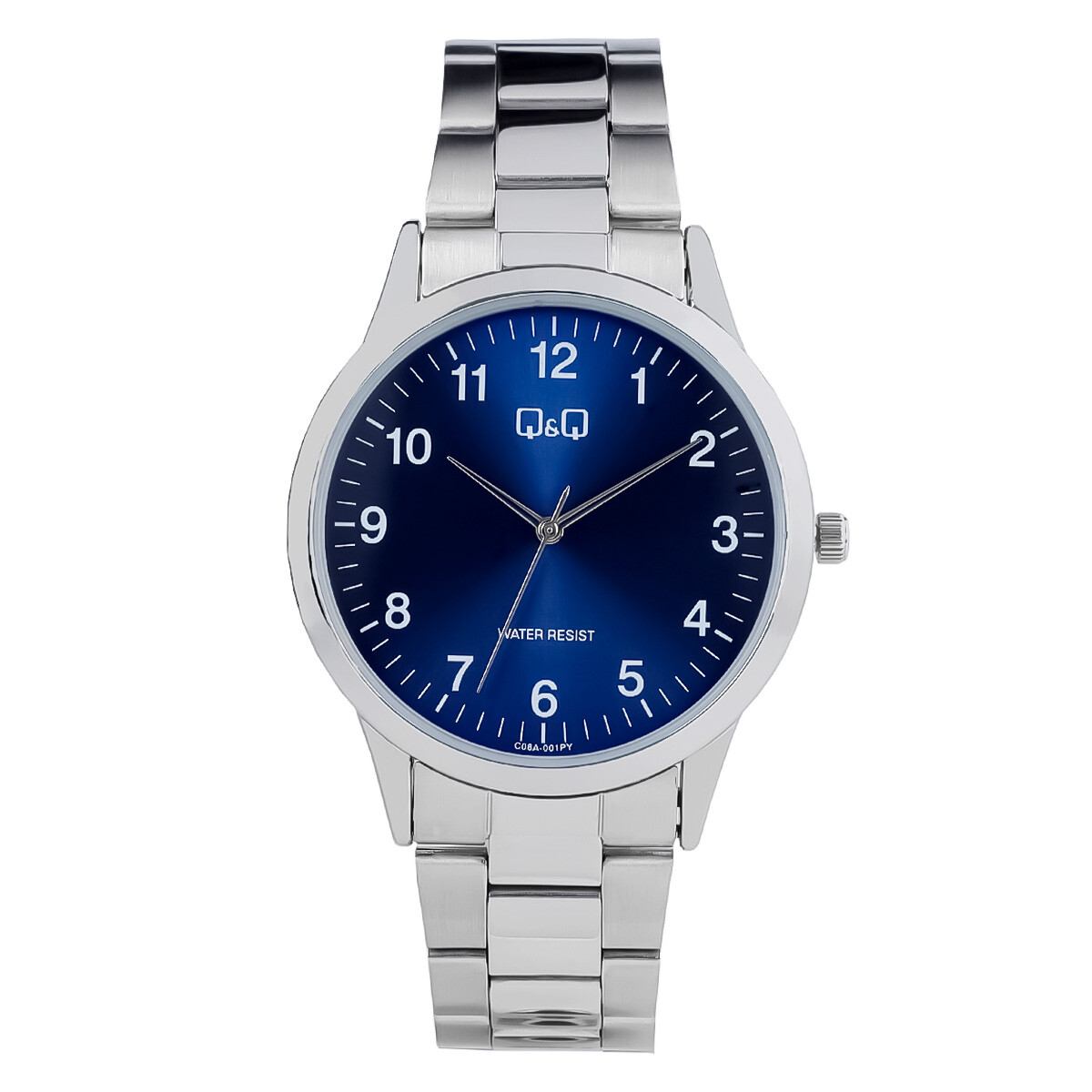 Reloj Q&Q Original Metal Plateado Para Hombre Análogo - Azul 