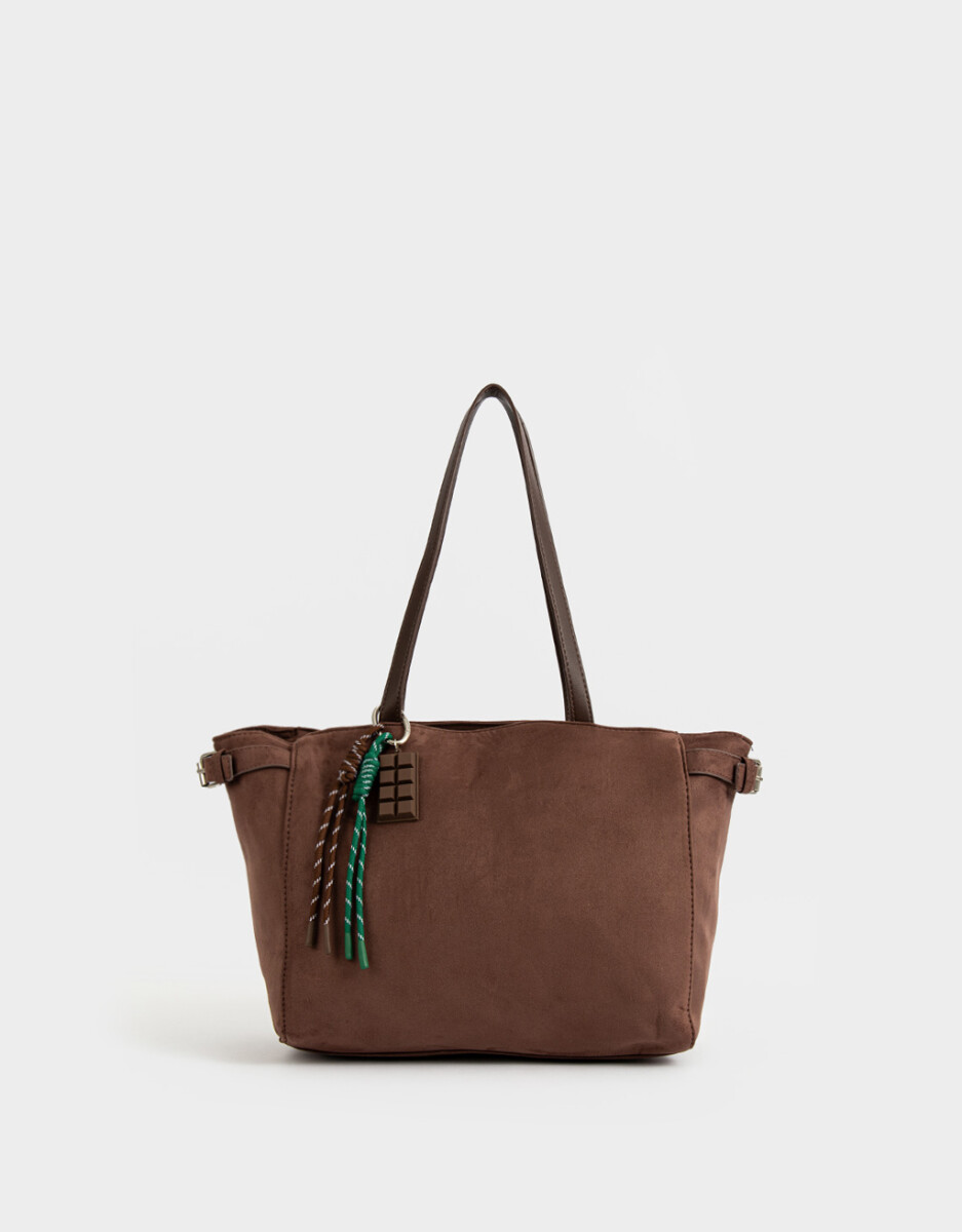 Cartera Shopper Suede Chocolate 