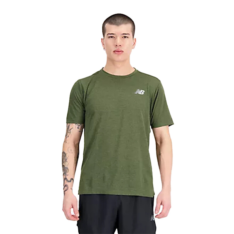 Remera New Balance Impact Run Sleeve Verde